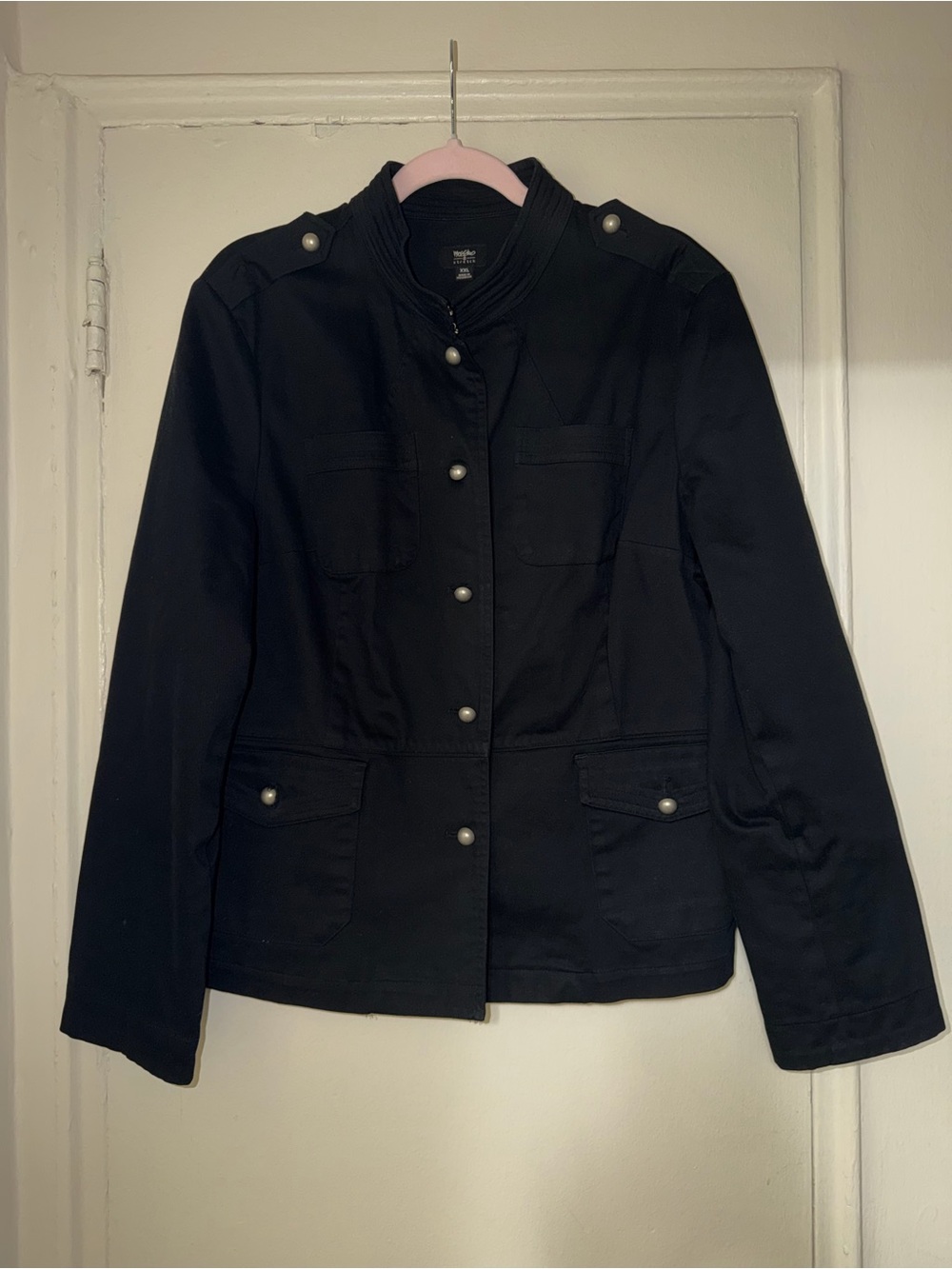 Mossimo Vintage Black Jacket Silver Buttons Women's XXL